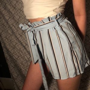 Pink, blue, & black stripped shorts